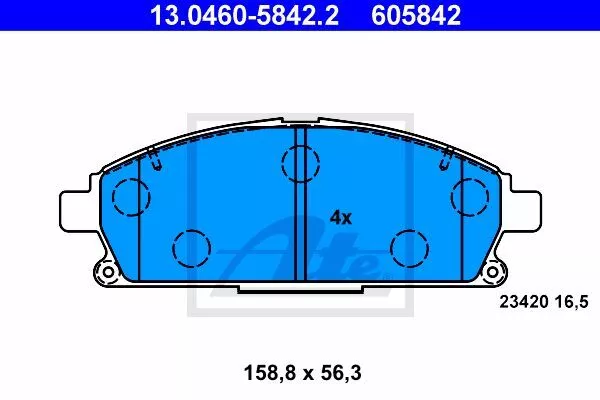 Ate 13.0460-5842.2 Тормозные колодки