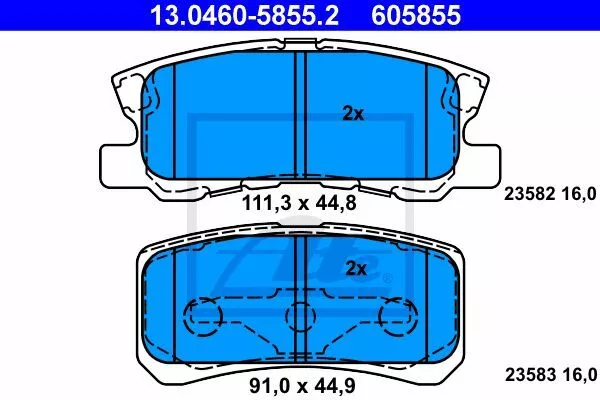 Ate 13.0460-5855.2 Тормозные колодки