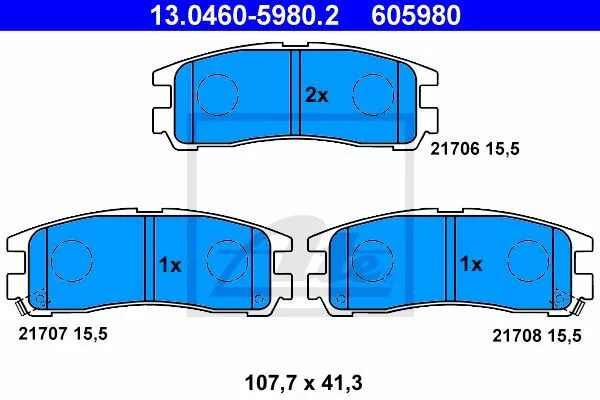 ATE 13.0460-5980.2 Тормозные колодки