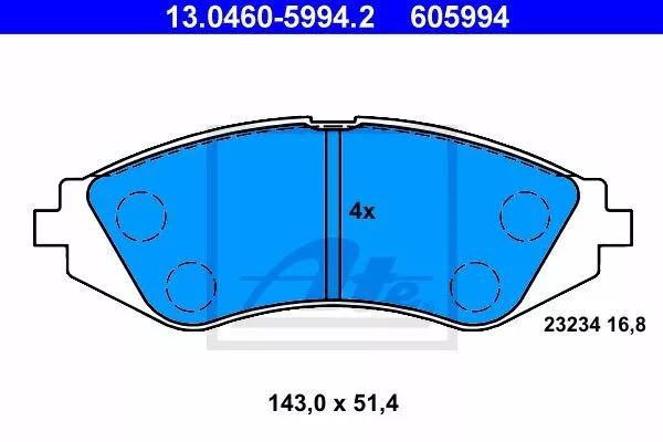 Ate 13046059942 Тормозные колодки