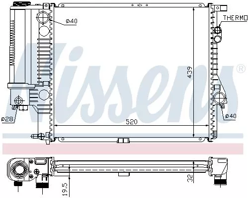 Nissens 60607A Радиатор охлаждения двигателя