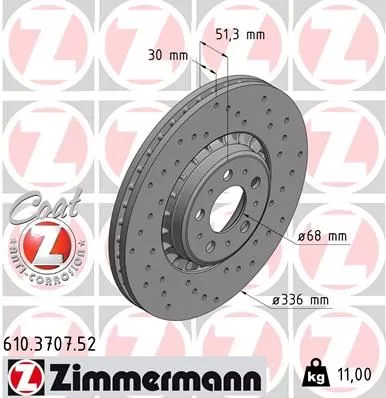 ZIMMERMANN 610.3707.52 Тормозные диски