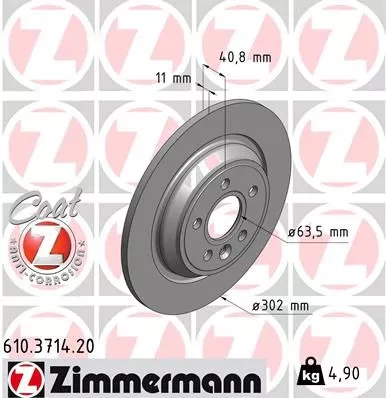 ZIMMERMANN 610.3714.20 Гальмівні диски