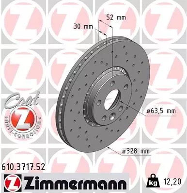 ZIMMERMANN 610.3717.52 Тормозные диски