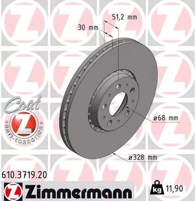 ZIMMERMANN 610371920 Гальмівні диски