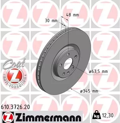 ZIMMERMANN 610.3726.20 Гальмівні диски