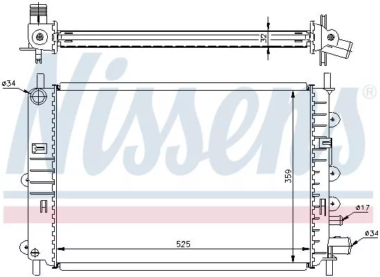 Nissens 62217A Радіатор охолодження двигуна