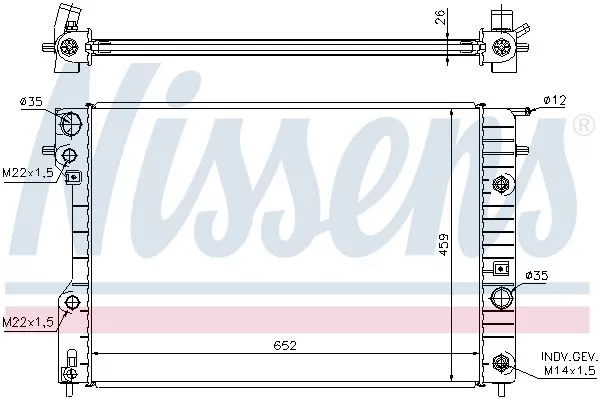 Nissens 63072A Радіатор охолодження двигуна