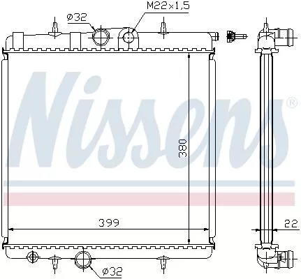 Nissens 63708A Радіатор охолодження двигуна