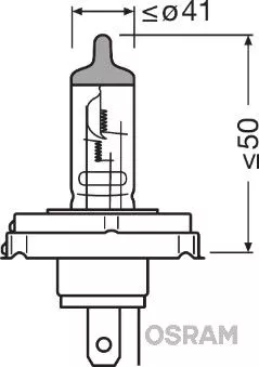 Лампа Osram Original Line R2 P45t 40W 45W прозрачная 64183