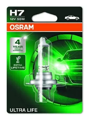 Лампа Osram Ultra Life H7 PX26d 55W прозора 64210ult01b