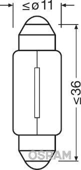 Лампа Osram Original C10W SV8,5-8 10W прозрачная 6461