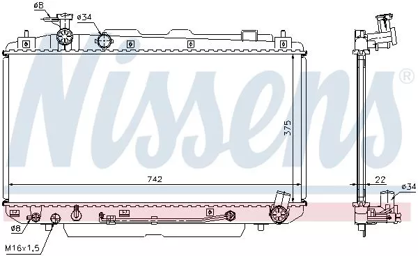 Nissens 64644A Радіатор охолодження двигуна