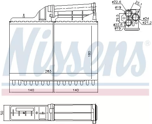 Nissens 70502 Радиатор печки