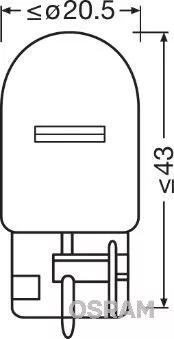Лампа Osram Original W21W W3x16d 21W прозрачная 750502b