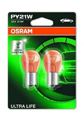 Лампа Osram Ultra Life PY21W BAU15s 21W оранжева 7507ult02b