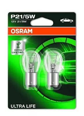 Лампа Osram Ultra Life P21/5W BAY15d 1,12W прозрачная 7528ULT02B