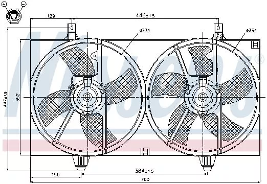 NISSENS 85526 Вентилятор радіатора кондиціонера