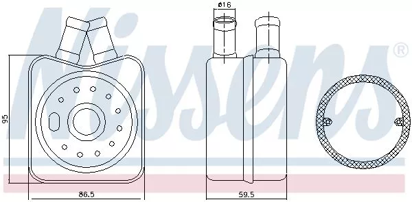 Nissens 90608 Масляный радиатор двигателя