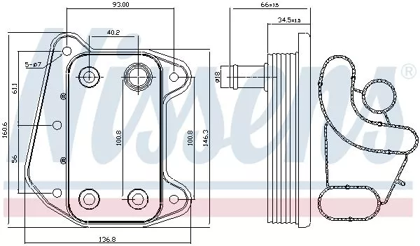 Nissens 90622 Масляный радиатор двигателя