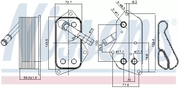 Nissens 90689 Масляный радиатор двигателя