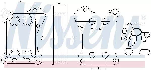 Nissens 90739 Масляный радиатор двигателя