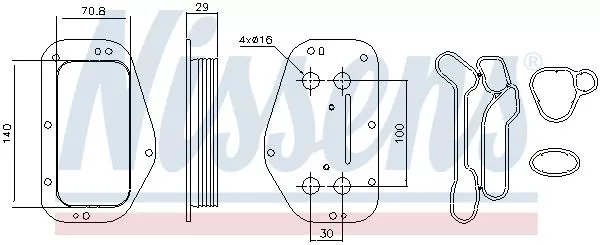 Nissens 90741 Масляный радиатор двигателя
