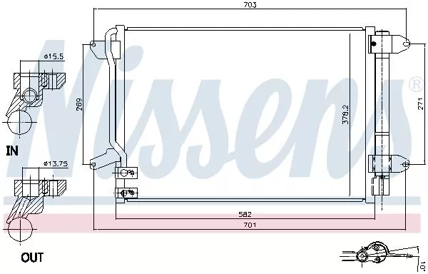 Nissens 940238 Радиатор кондиционера