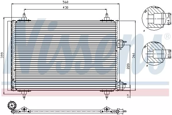 Nissens 94570 Радиатор кондиционера