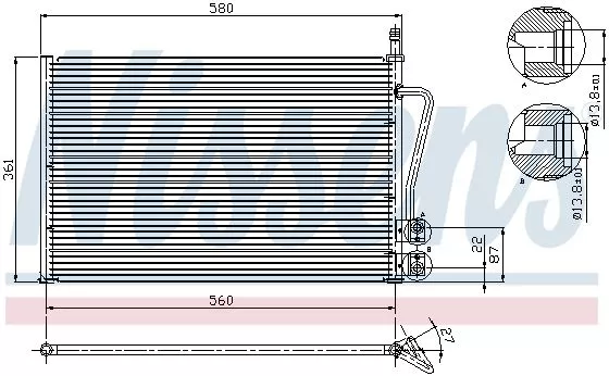 Nissens 94587 Радіатор кондиціонера