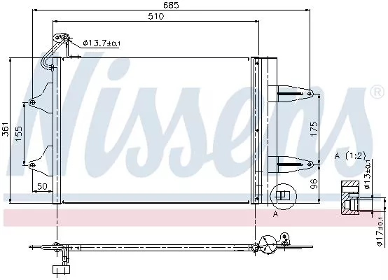 Nissens 94628 Радиатор кондиционера