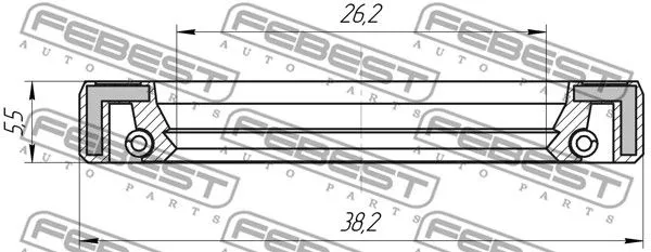 Febest 95FAY-28380606X Ремкомплект рульової рейки