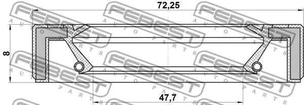 Febest 95GAS-49720808X Сальник півосі