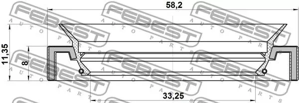 Febest 95HAS-35580811R Сальник півосі