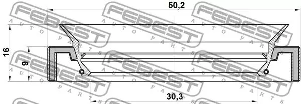 Febest 95HAY-32500916L Сальник полуоси