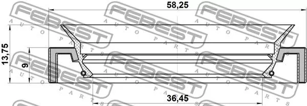 Febest 95HAY-38580914C Сальник півосі