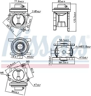 Nissens 98173 Клапан системы рециркуляции ОГ