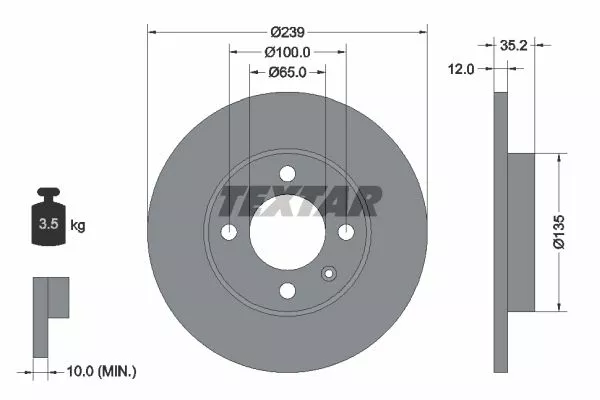 TEXTAR 92010603 Гальмівні диски