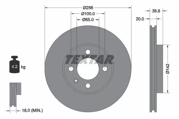 TEXTAR 92036803 Тормозные диски