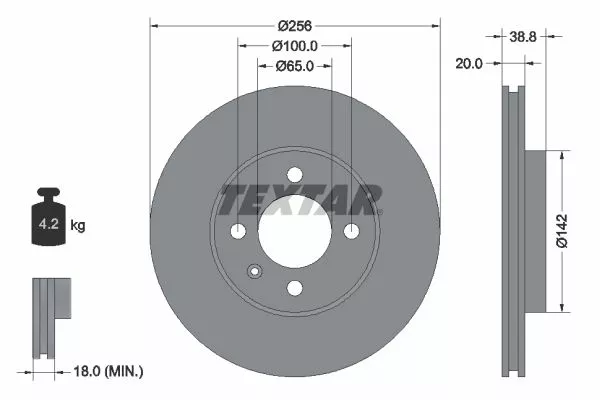 TEXTAR 92036803 Гальмівні диски