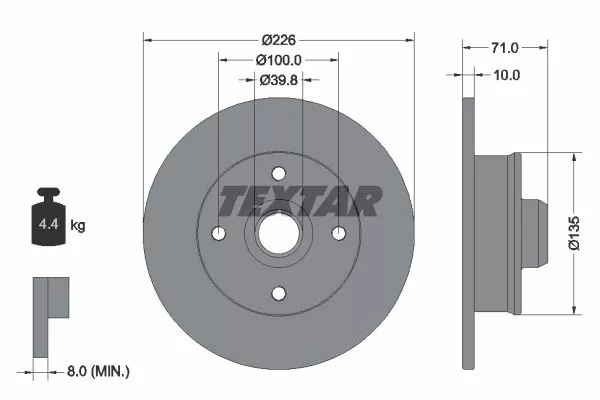TEXTAR 92041803 Тормозные диски