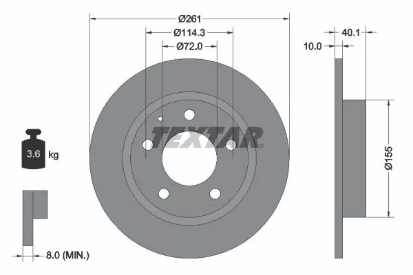 TEXTAR 92062100 Тормозные диски