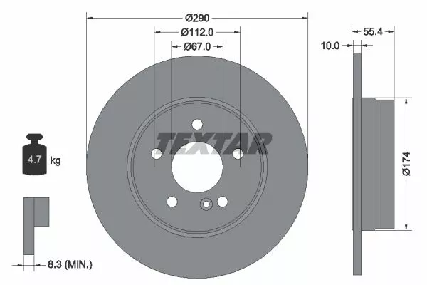 TEXTAR 92072703 Тормозные диски