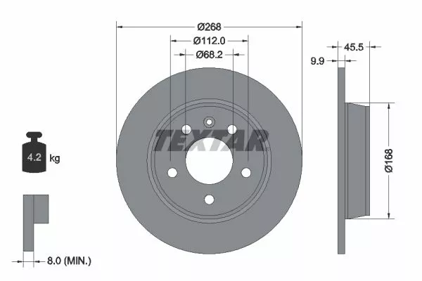 TEXTAR 92074303 Тормозные диски