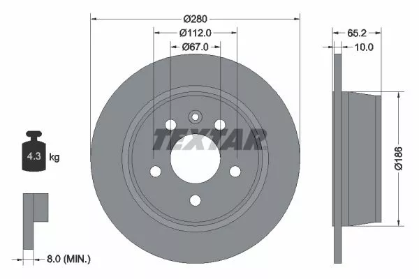 TEXTAR 92074503 Гальмівні диски