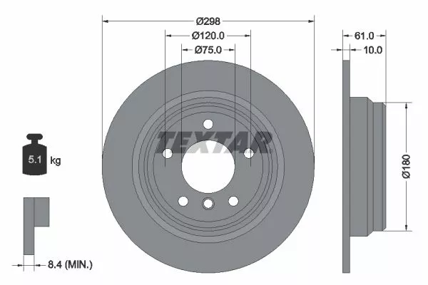 TEXTAR 92076603 Тормозные диски