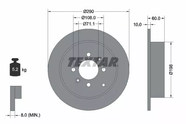 TEXTAR 92080703 Гальмівні диски