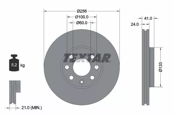 TEXTAR 92091803 Гальмівні диски