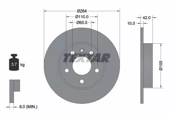 TEXTAR 92092103 Гальмівні диски