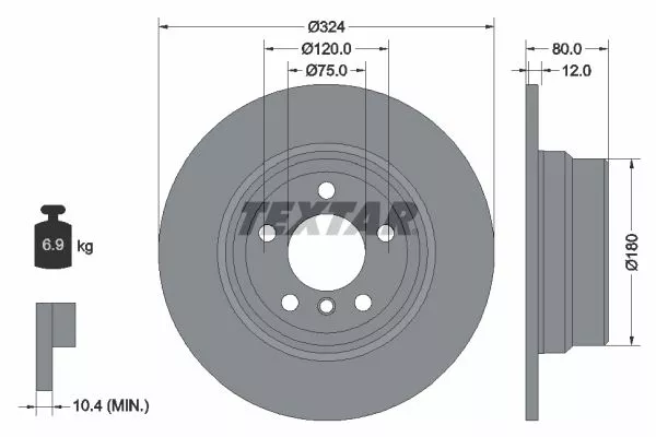 TEXTAR 92107403 Гальмівні диски